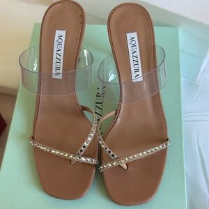 NWB Aquazzura Movie Mule 75 in powder pink size 36.5